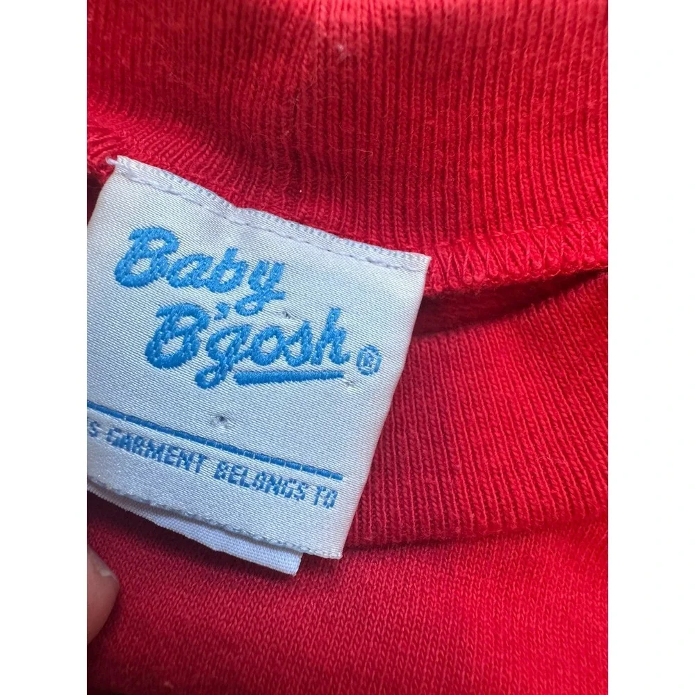 Vtg 90s Baby B'Gosh Oshkosh Sweatshirt Size 24 Months Red USA Teddy Bear